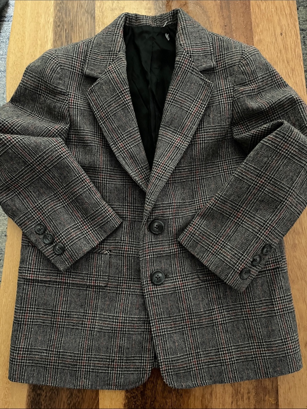 Talbots toddler suit jacket houndstooth plaid blazer kids 5, wool